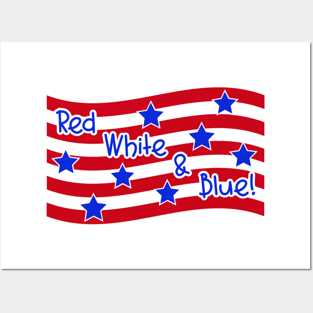 Red White and Blue Patriotic Wall Art by TreetopDigital